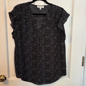 Chaus Black and White Speckled Blouse